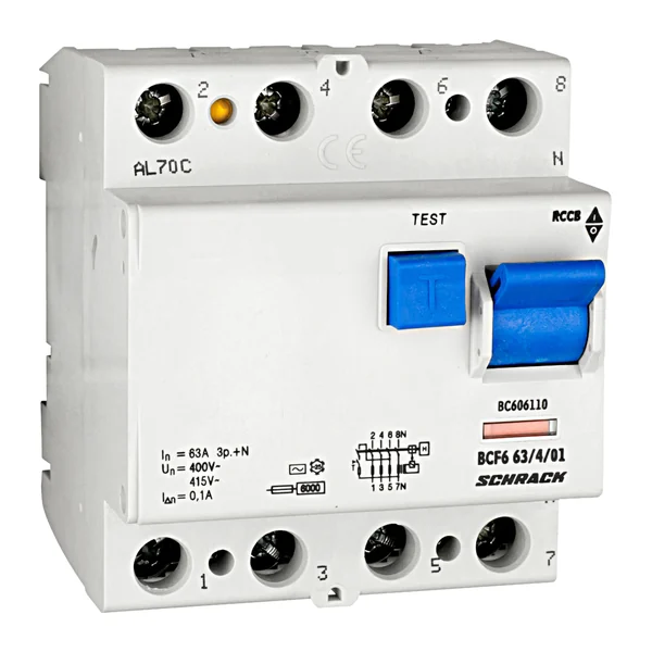 BC606110 — Residual current circuit breaker 63A, 4P, 100mA, type AC, 6kA