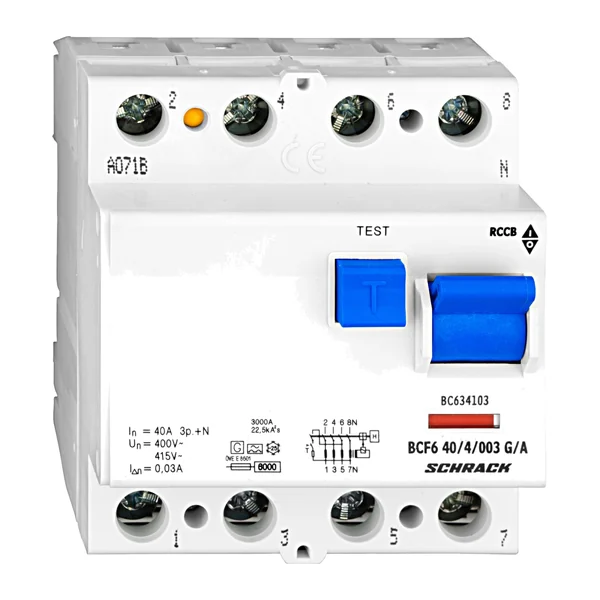 BC634103 — Дефектнотокова защита 40A, 4P, 30mA, тип A, G, 6kA