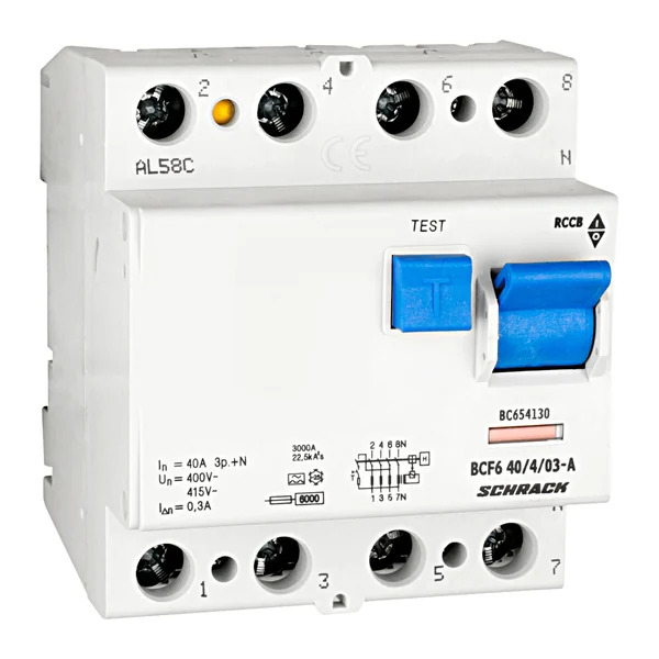 BC654130 — Residual current circuit breaker 40A, 4P, 300mA, type A, 6kA