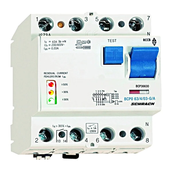 BCP36630 — Residual current circuit breaker PRIORI 63A, 4P, 300mA, type A, G