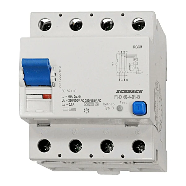 BD874110 — Residual current circuit breaker 40A, 4P, 100mA, type B