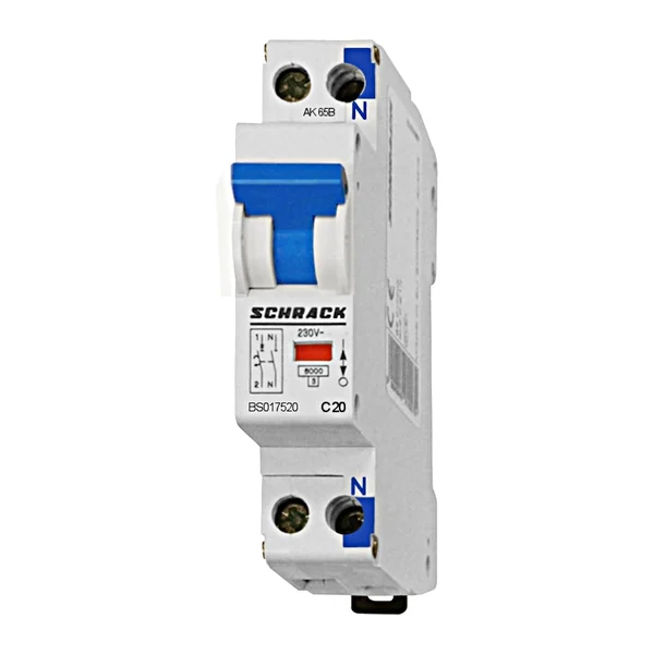 BS017520 — Миниатюрен автоматичен прекъсвач C20/1+N, 1M, 6kA