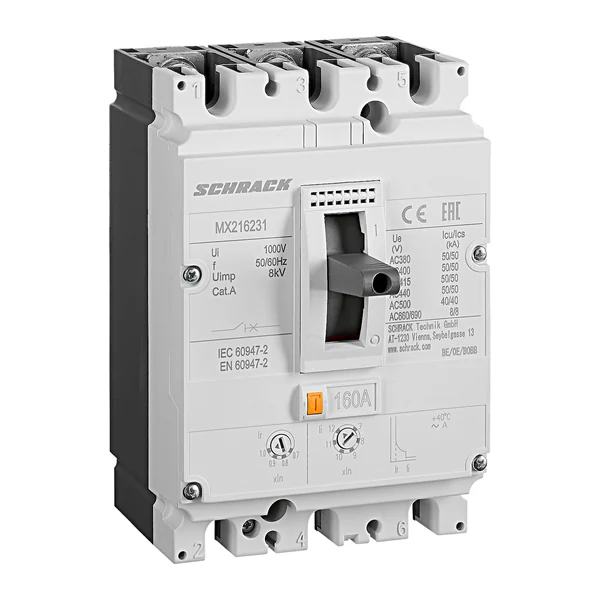 MX216231 — Moulded case circuit breaker MX2, type A, 3P, 50kA, 160A