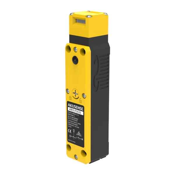 AR3-D2HH — Blocaj de siguranță AR3, cu sistem de blocare magnetică 110 V AC, deblocare mecanică, cap metalic, 1 contact normal deschis/1 contact normal închis + 1 contact normal deschis/1 contact normal închis.