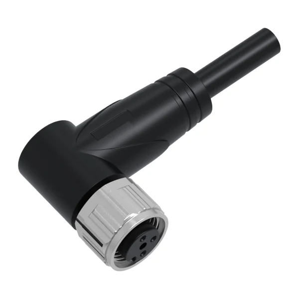 CA12FR4-2C — Cable with connector M12, female, angled 90°, 4 pins, 2 m