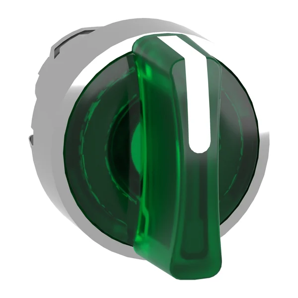 SA22-BK1333 — Selector switch head Ø22, metal, handle, 3 positions, green, maintained, illuminated