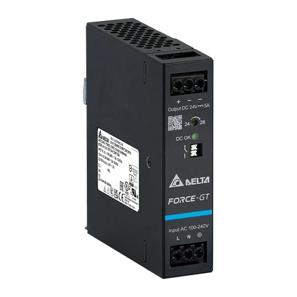DRF-12V120W1GBAR — Импулсно захранване на DIN шина Delta Force-GT DRF-12V120W1GBAR, 12 V DC, 10 A, 120 W